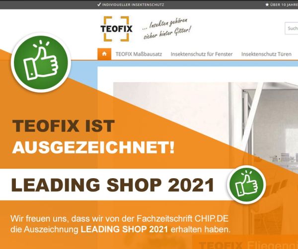 Auszeichnung für TEOFIX: CHIP.de user haben uns zum Leading Shop 2021 gewählt